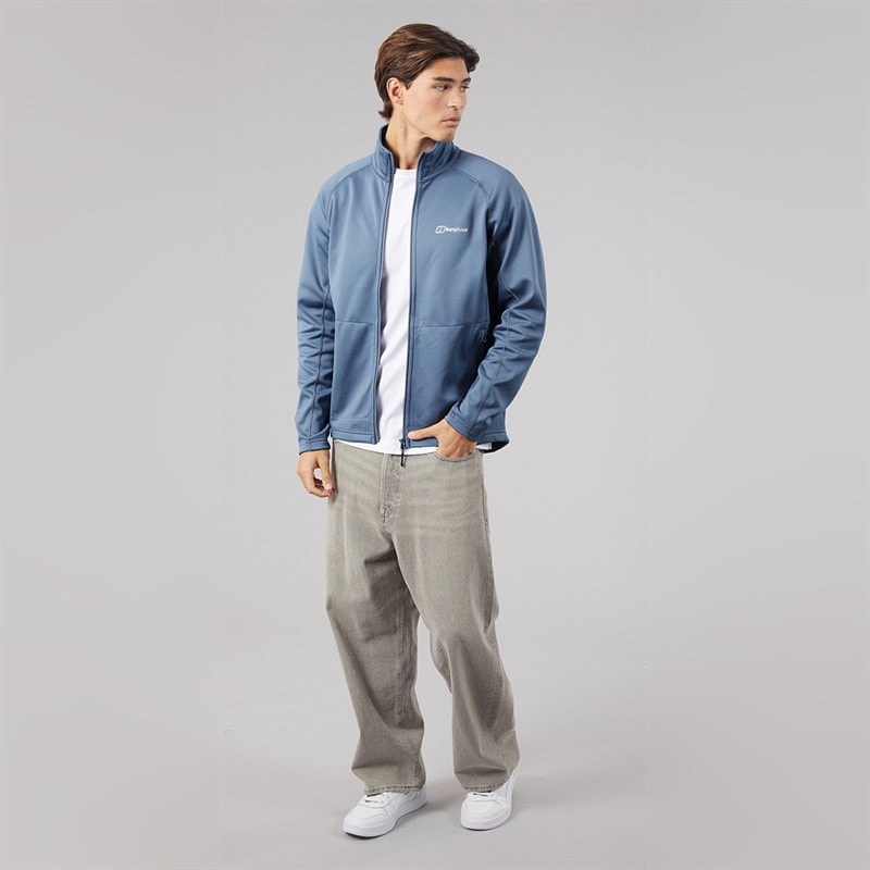 Mens Hawkfell Full Zip Fleece Jacket Light Grey - Image 4