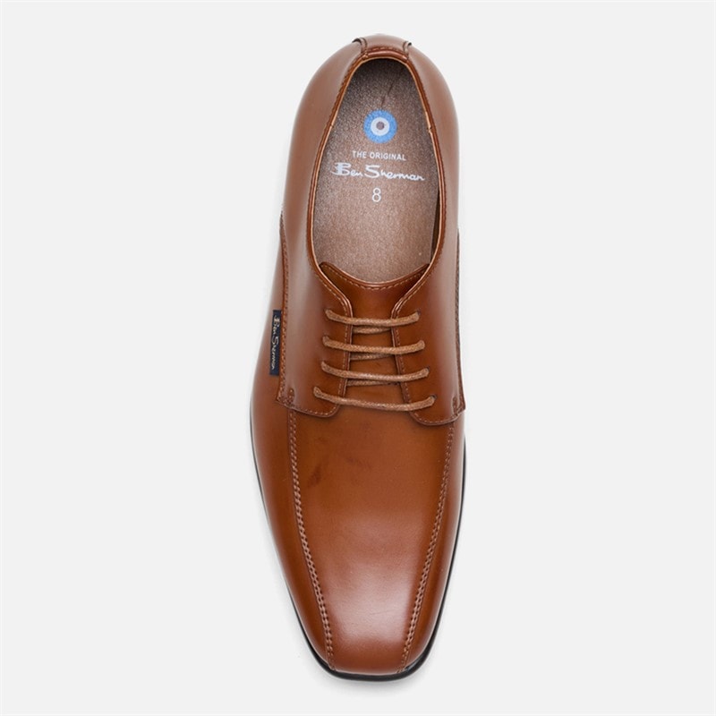 Mens Durham Lace Shoes Tan Burnish - Image 3