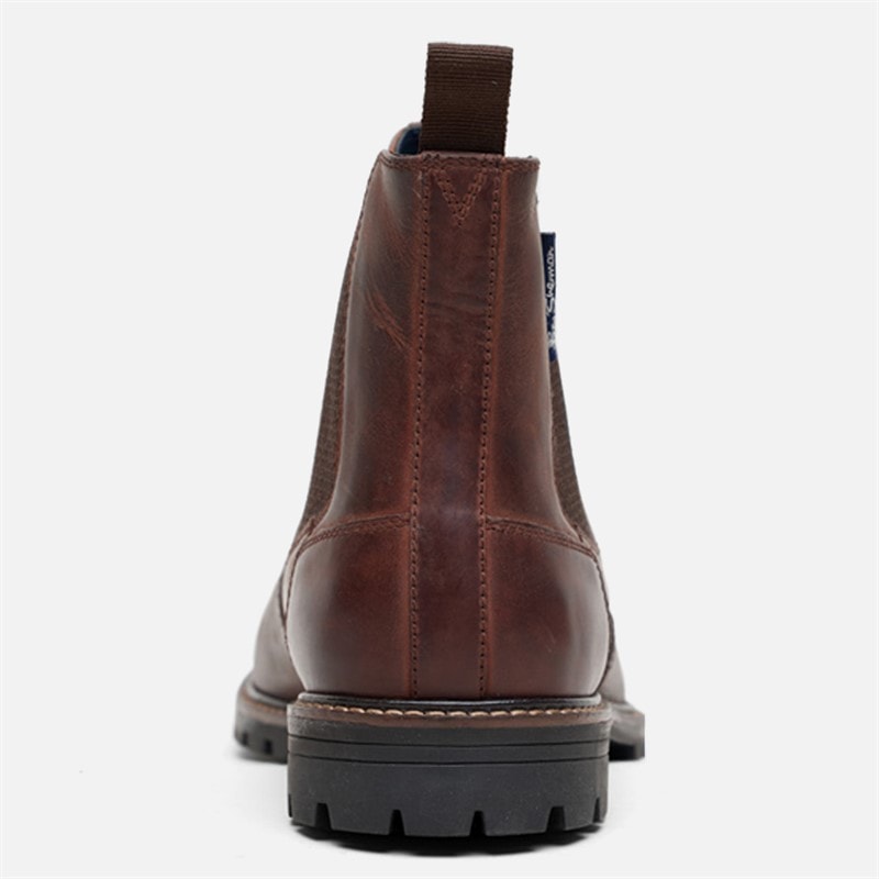 Mens Baron Leather Chelsea Boots Waxy Brown - Image 3