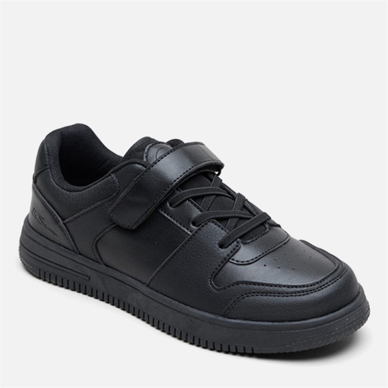 Junior Boys Brooklyn Strap Trainers Black - Image 2
