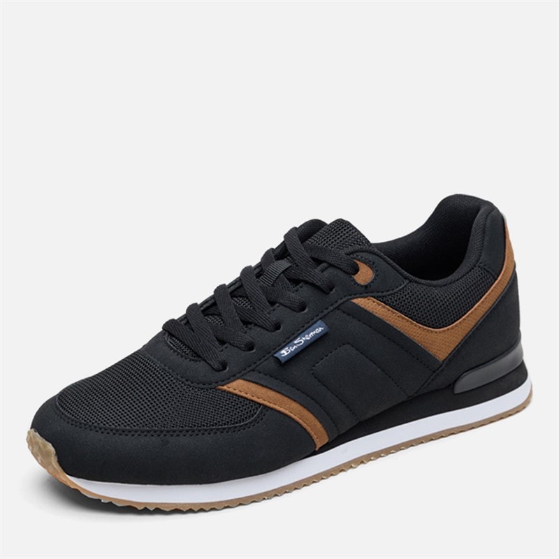 Mens Odin Trainers Black/Tan - Image 2