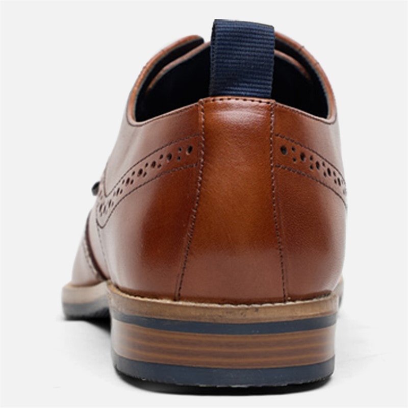 Mens Cavendish Brogue Shoes Tan Leather - Image 4