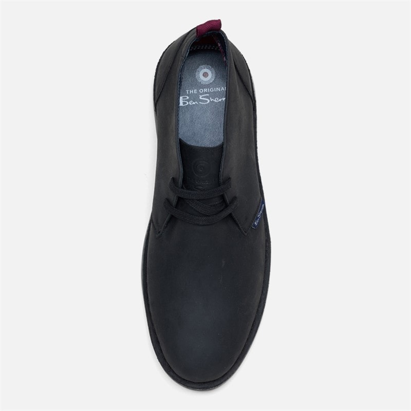 Mens Hemmings Leather Desert Boots Black Leather - Image 3
