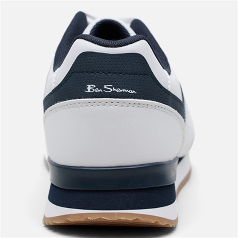 Mens Odin Trainers White/Navy - Image 4