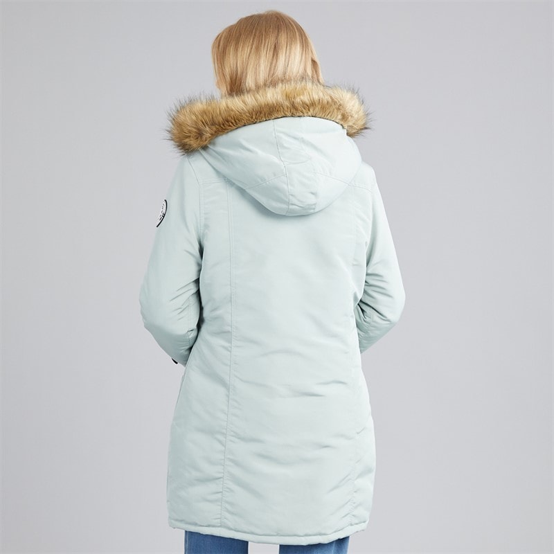 Womens Jacobs Faux Fur Parka Sage - Image 2