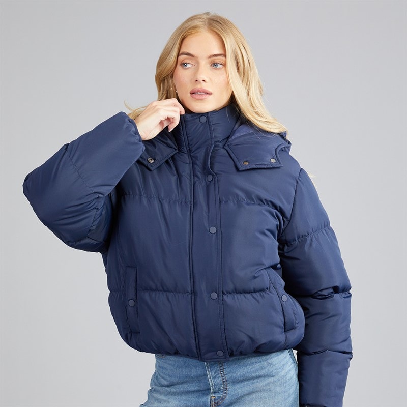 Womens Bunny Short Puffer Jacket Dark Navy - Image 3