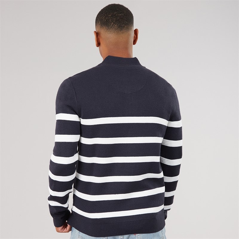 Mens Tarnen 1/4 Zip Jumper Midnight Navy/Ecru - Image 2
