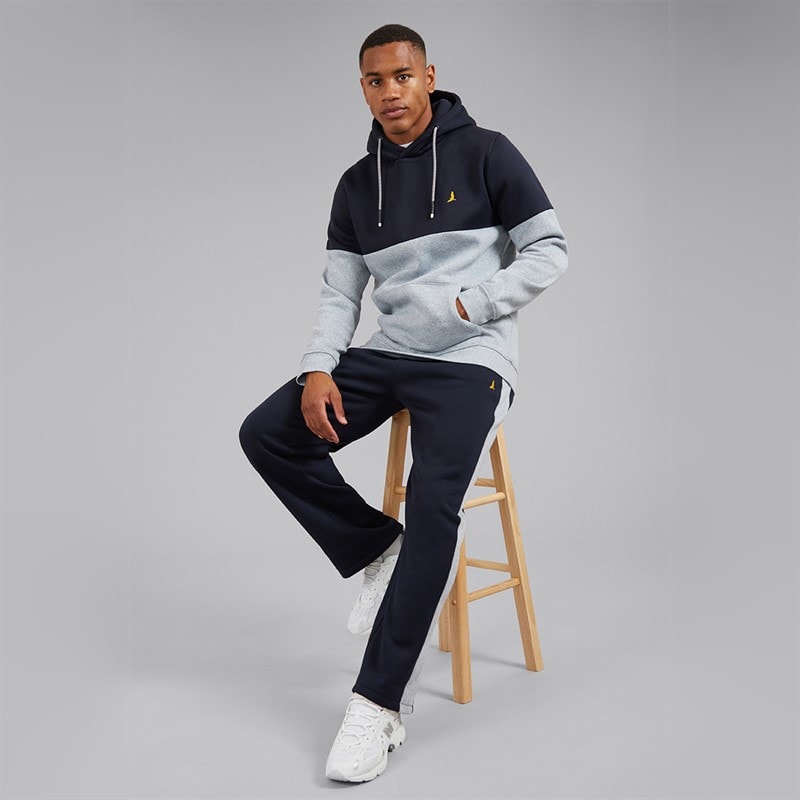 Mens Vukas Wide Fit Joggers Navy/Light Grey Marl - Image 3
