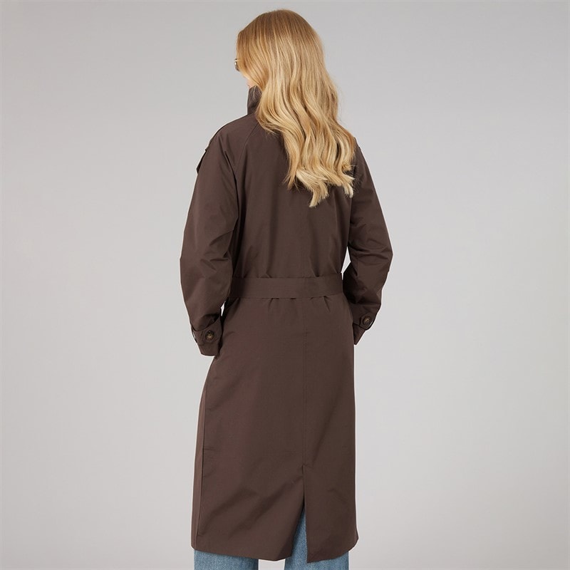 Womens Joely Maxi Trench Coat Chocolate - Image 2