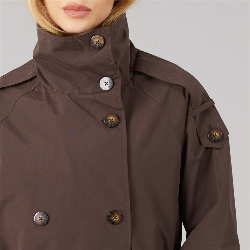 Womens Joely Maxi Trench Coat Chocolate - Image 3