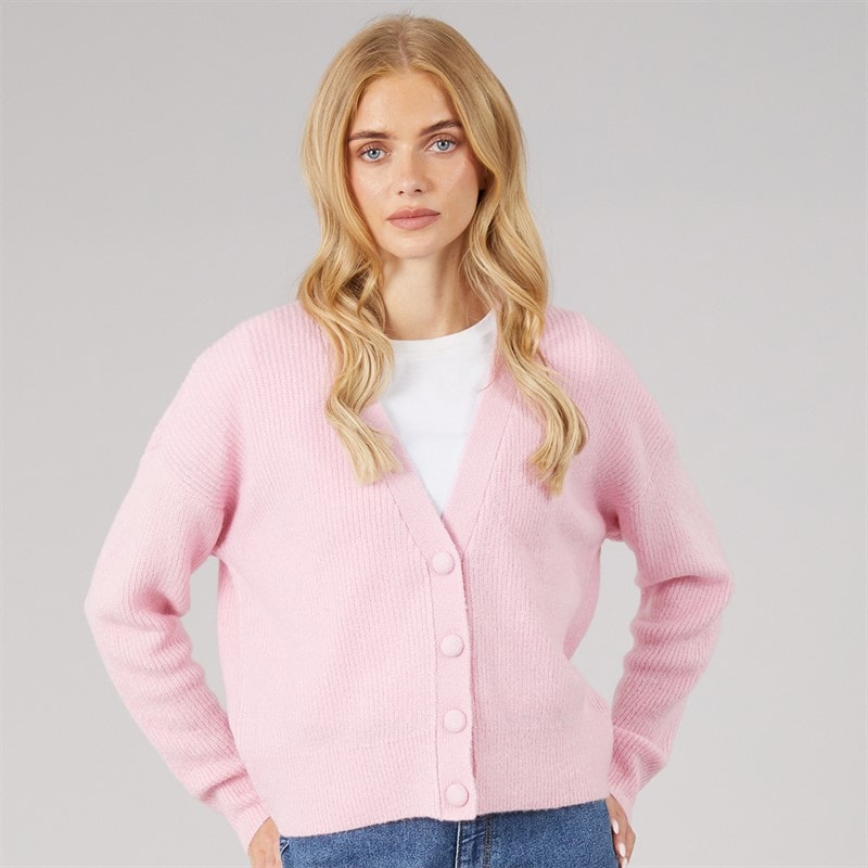 Womens Daffie Soft Knit Cardigan Pink - Image 3