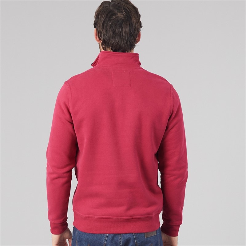Mens Half Zip Sweatshirt Red Bud - Image 2