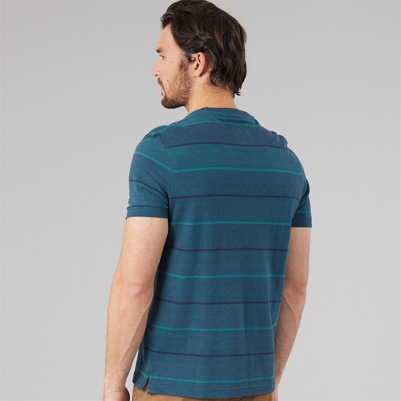 Mens Oxford Stripe T-Shirt Atlantic Deep Heritage Navy - Image 2
