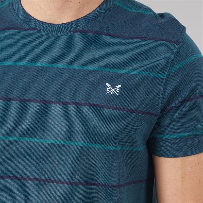 Mens Oxford Stripe T-Shirt Atlantic Deep Heritage Navy - Image 3