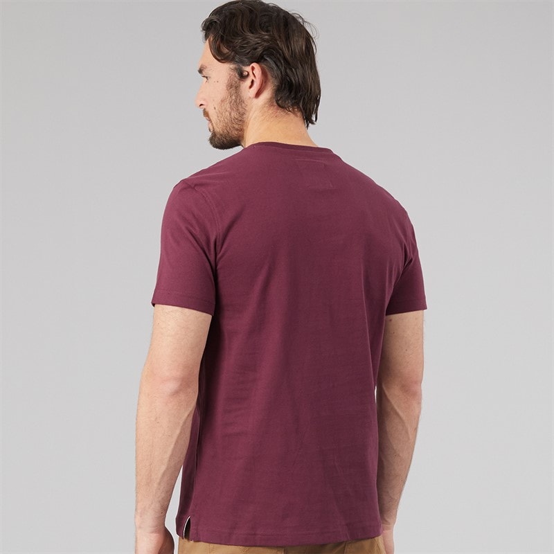 Mens Round Neck T-Shirt Mauve Wine - Image 2