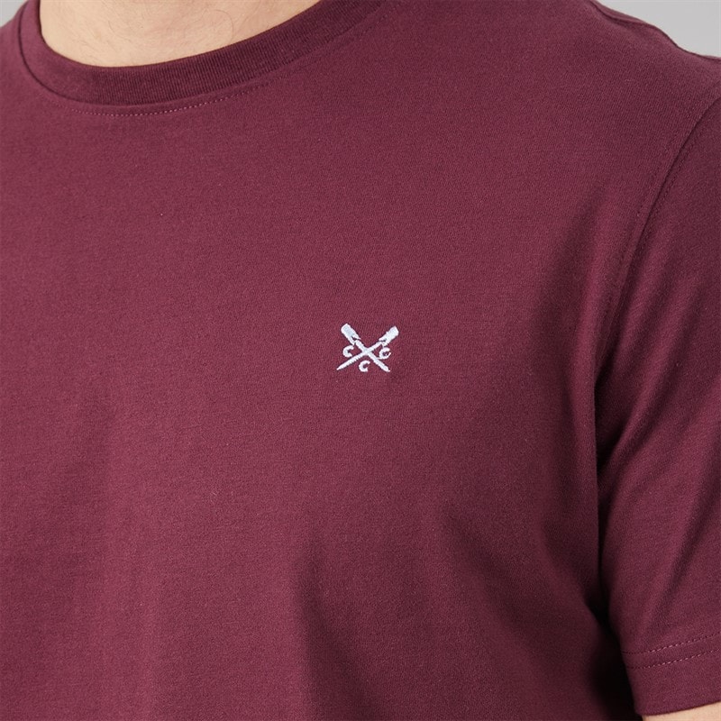 Mens Round Neck T-Shirt Mauve Wine - Image 3