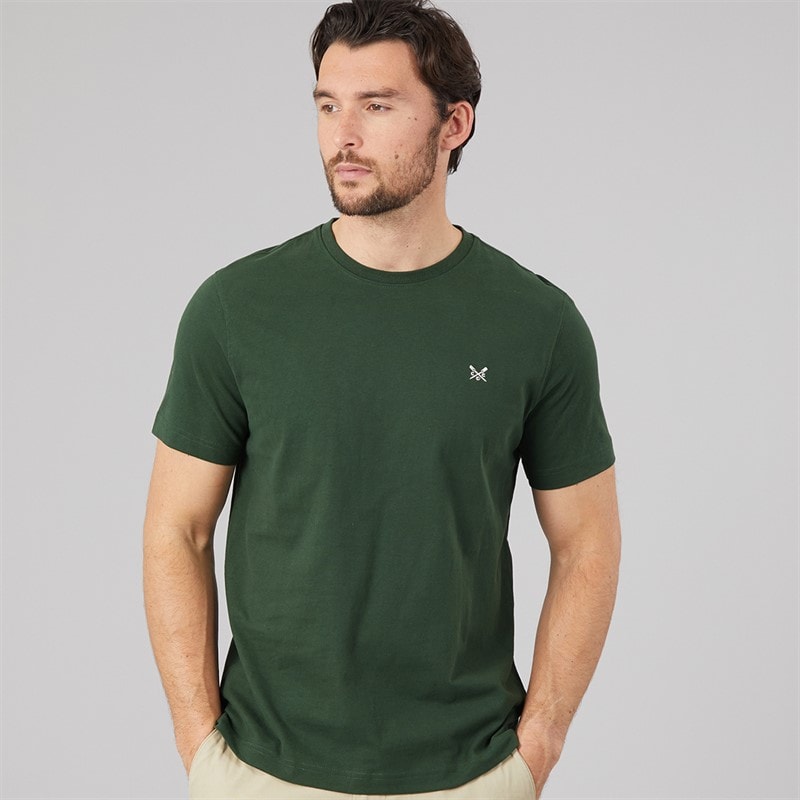 Crew Clothing Mens Round Neck T-Shirt Sycamore
