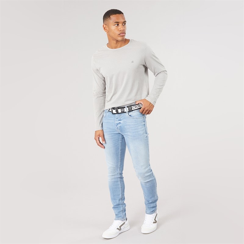 Mens Barbeck Slim Fit Jeans Light Wash - Image 4
