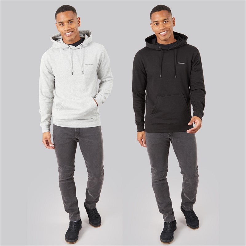 Mens Traymax Two Pack Hoodies Black/Grey Marl - Image 3