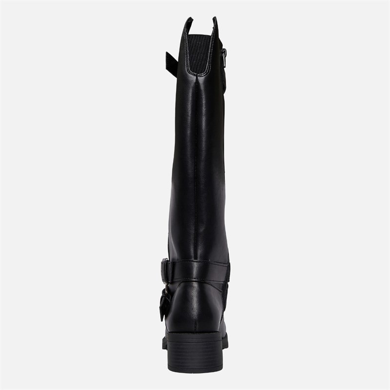 Womens Fillie Knee High Multi Buckle Boots Black - Image 3