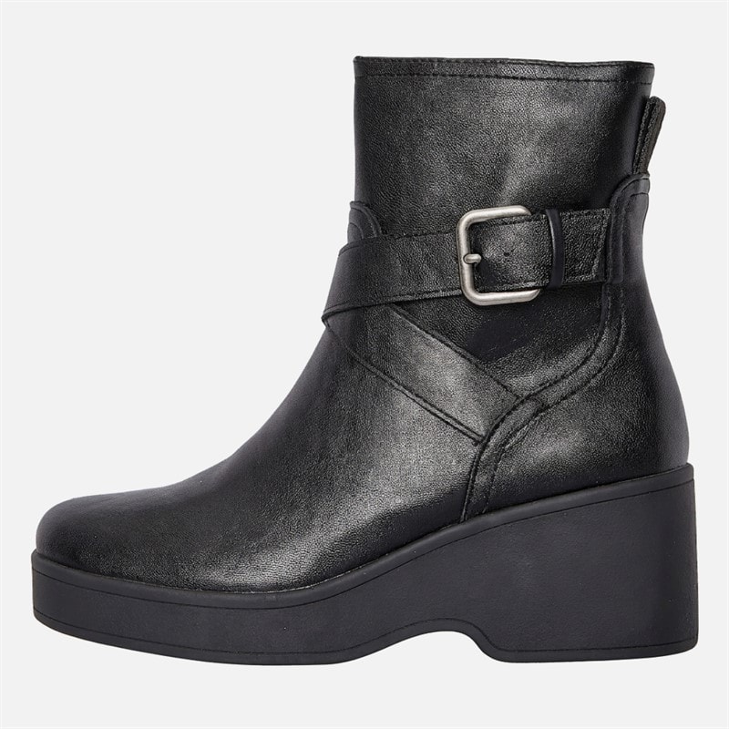 Rocket Dog Womens Jimmy Wedge Buckle Boots Black