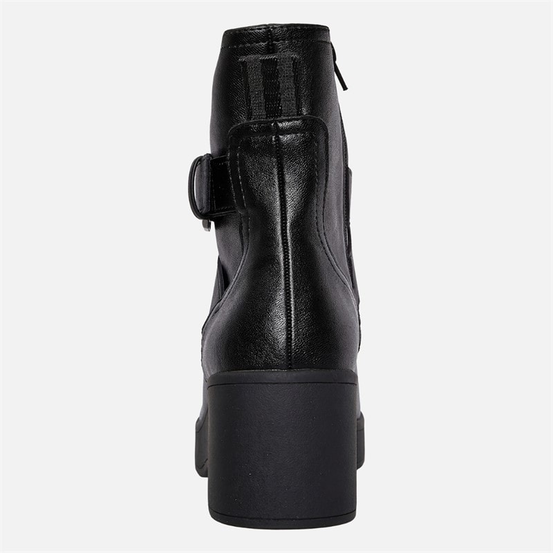 Womens Jimmy Wedge Buckle Boots Black - Image 3