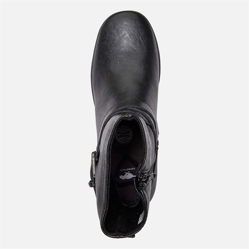 Womens Jimmy Wedge Buckle Boots Black - Image 4