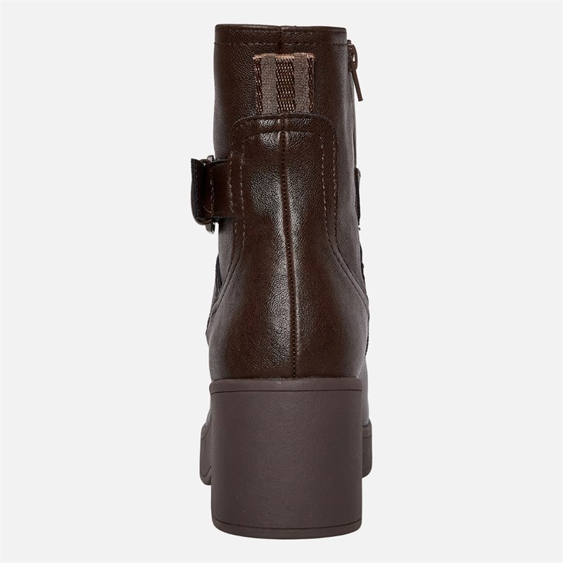 Womens Jimmy Wedge Buckle Boots Dark Brown - Image 3