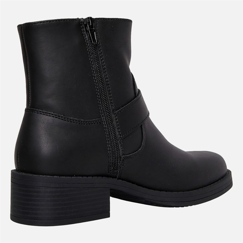 Womens Freddie Buckle Boots Black - Image 5