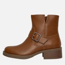 Womens Freddie Buckle Boots Cognac