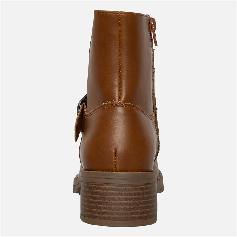 Womens Freddie Buckle Boots Cognac - Image 3