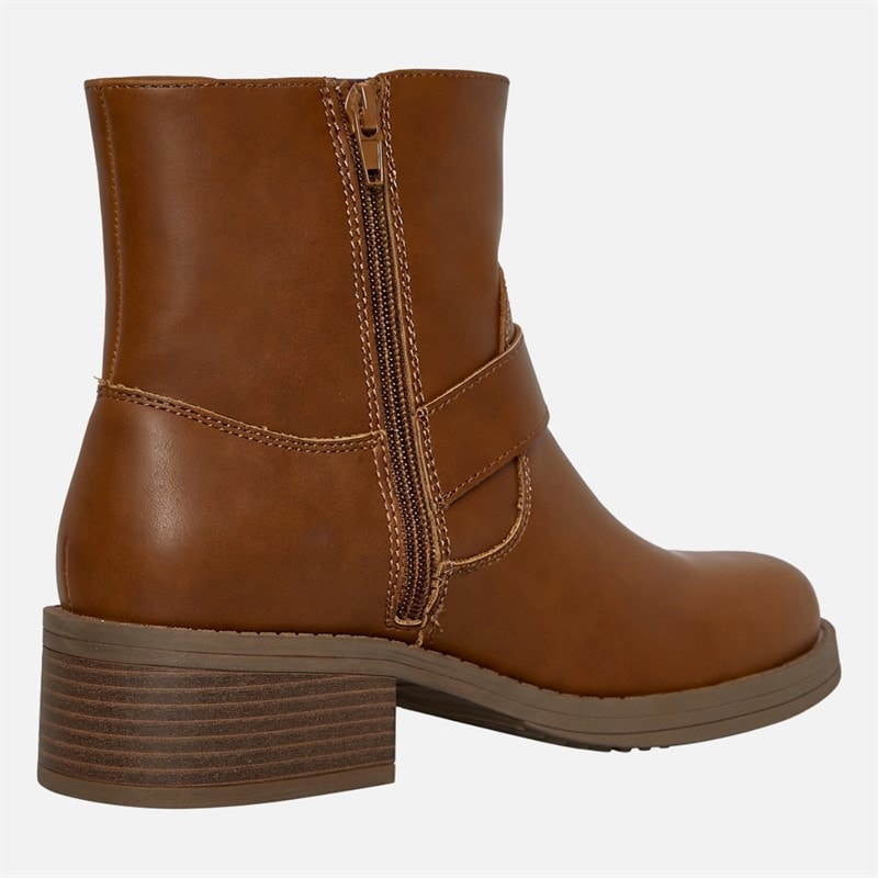 Womens Freddie Buckle Boots Cognac - Image 5