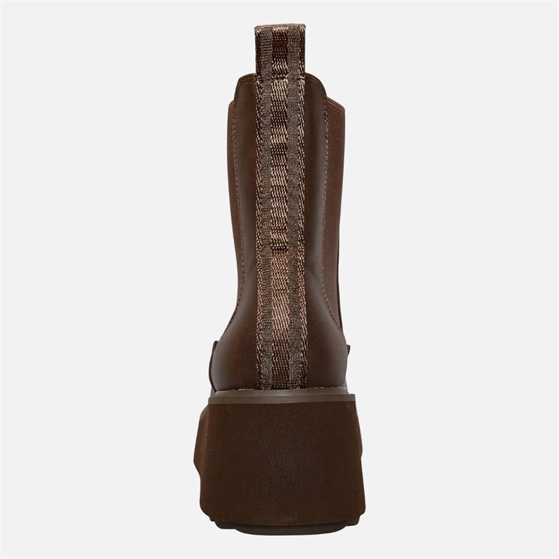 Womens Heyday Wedge Chelsea Boots Dark Brown - Image 3