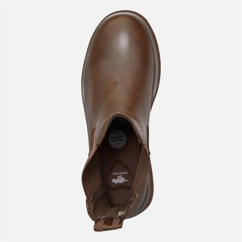 Womens Heyday Wedge Chelsea Boots Dark Brown - Image 4