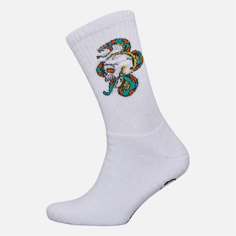 Mens Galado Five Pack Crew Socks White - Image 3