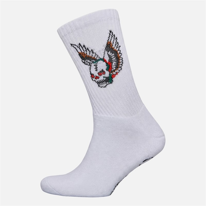 Mens Galado Five Pack Crew Socks White - Image 5