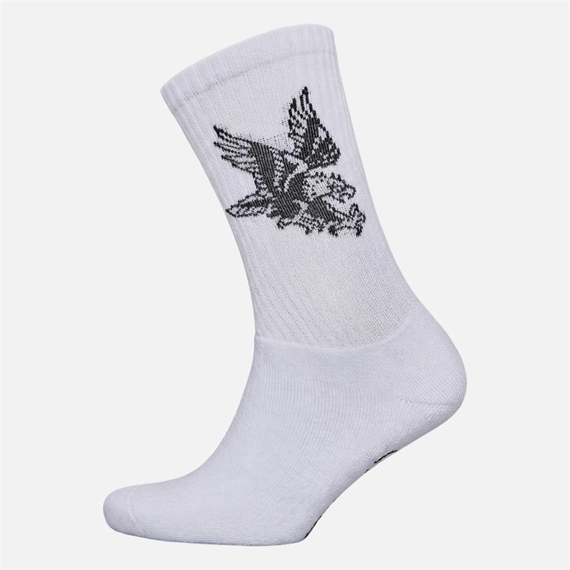 Mens Amwell Five Pack Crew Socks White - Image 3