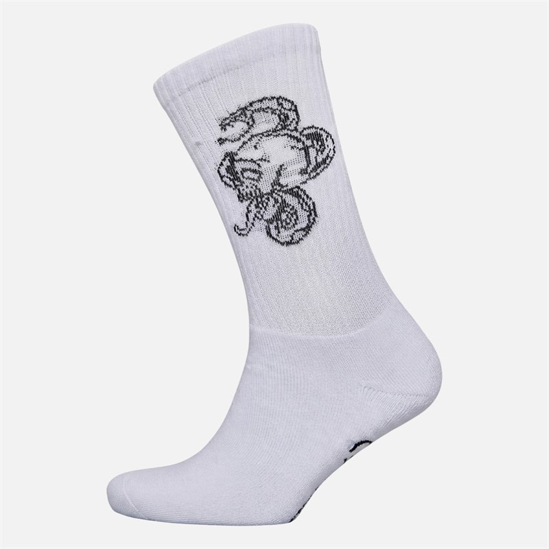 Mens Amwell Five Pack Crew Socks White - Image 4