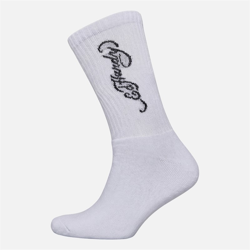 Mens Amwell Five Pack Crew Socks White - Image 5