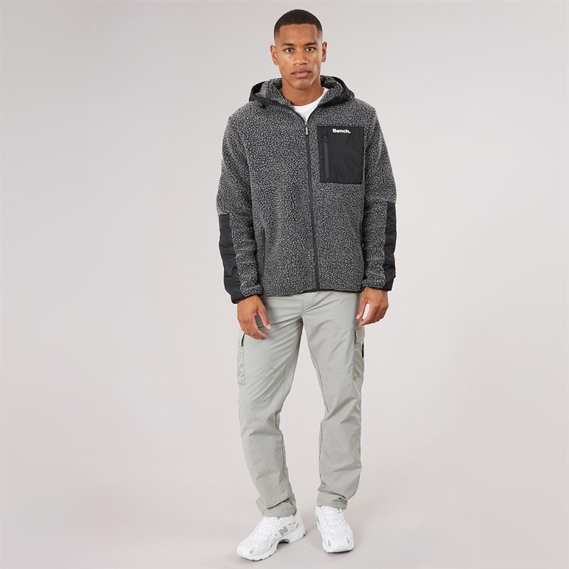 Mens Brecon Zip Through Sherpa Fleece Black Marl - Image 4