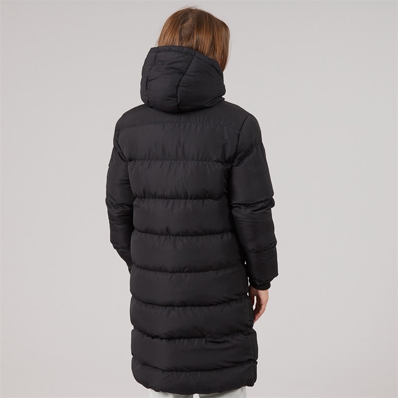 Girls Eualie Long Maxi Length Coat Black - Image 2