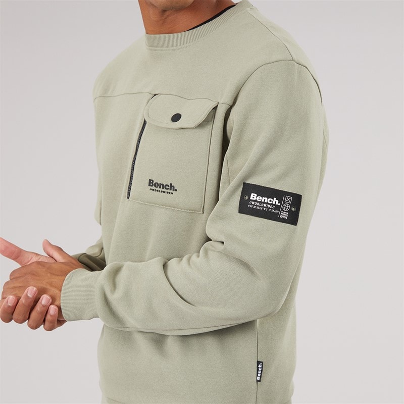 Mens Rissio Utility Sweatshirt Sage - Image 3
