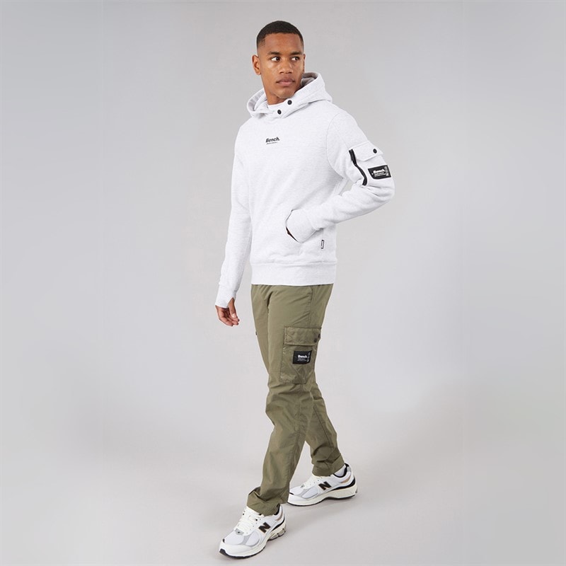 Mens Dimora Utility Hoodie Light Grey Marl - Image 4