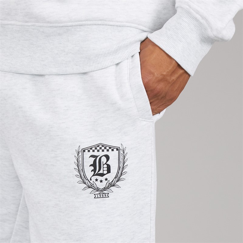Mens Whitworth Oversized Joggers Light Grey Marl - Image 3