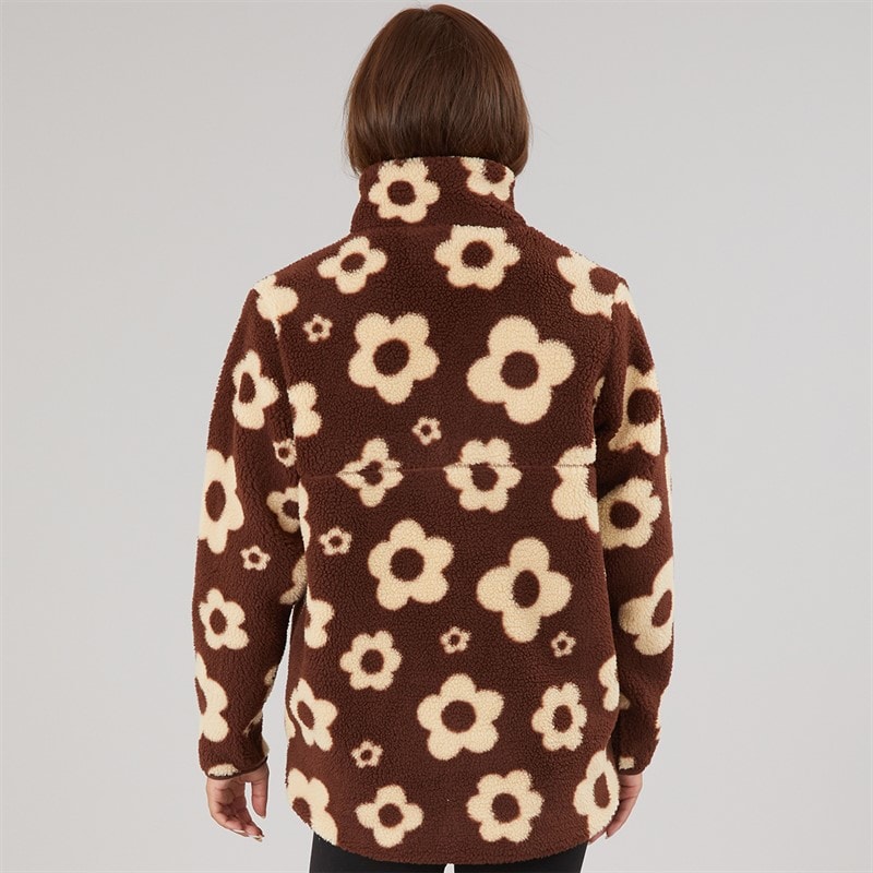 Womens Dessa 1/4 Zip Fleece Chocolate/Chalk - Image 2