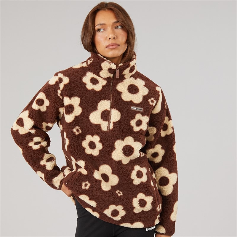 Womens Dessa 1/4 Zip Fleece Chocolate/Chalk - Image 3