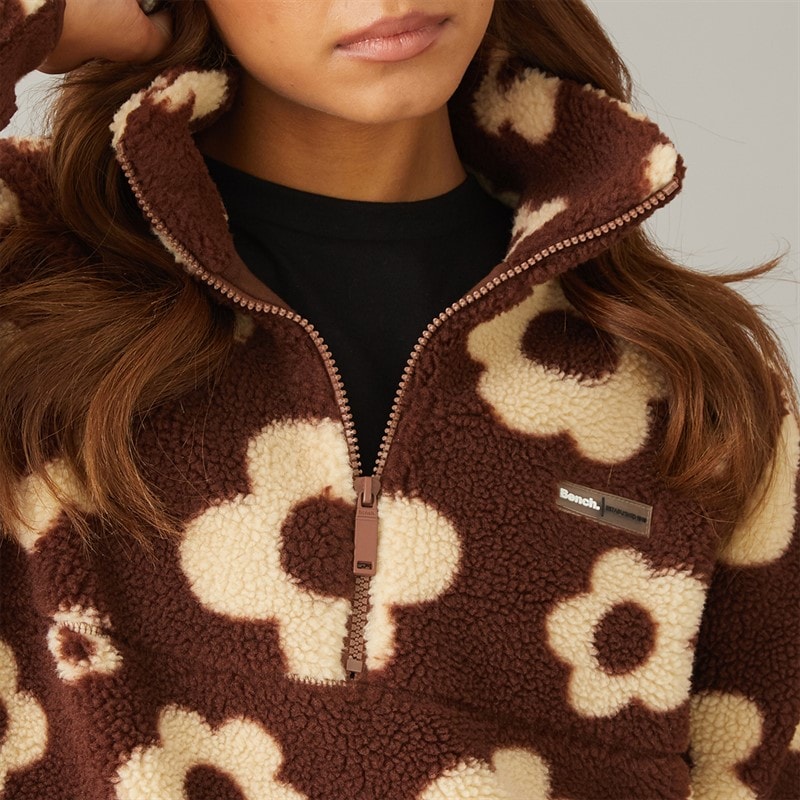 Womens Dessa 1/4 Zip Fleece Chocolate/Chalk - Image 4