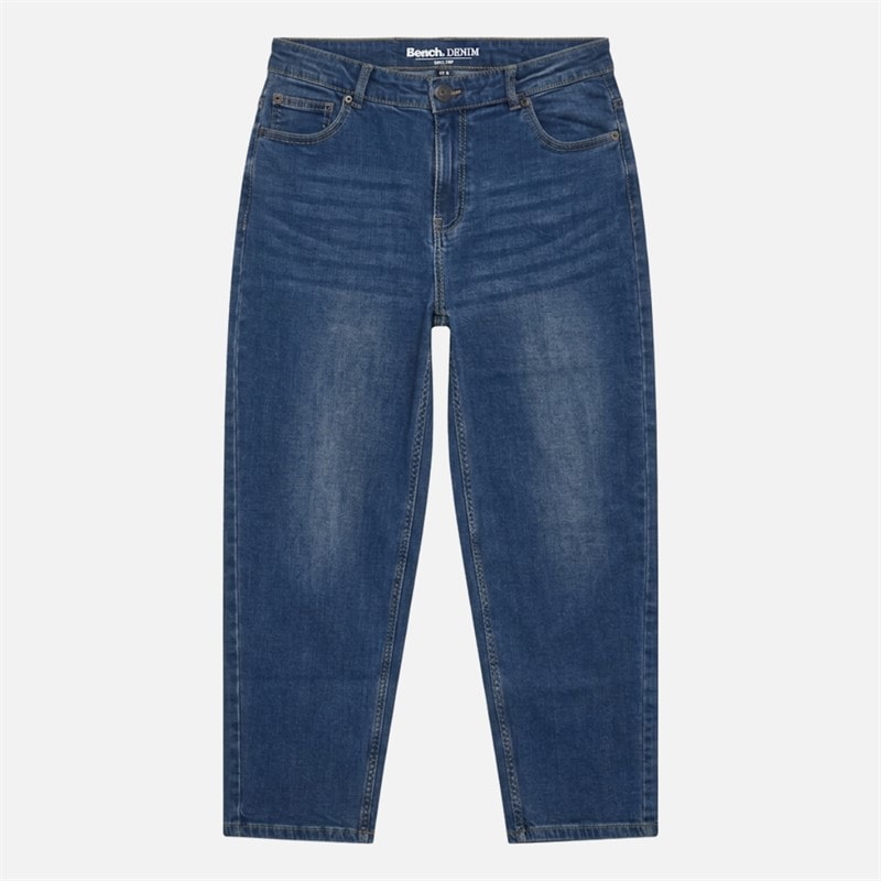 Bench Boys Jenkyn Barrel Leg Washed Jeans Mid Blue Wash
