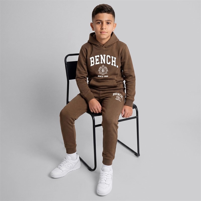 Boys Hysto Hoodie And Joggers Tracksuit Coffee Brown - Image 4
