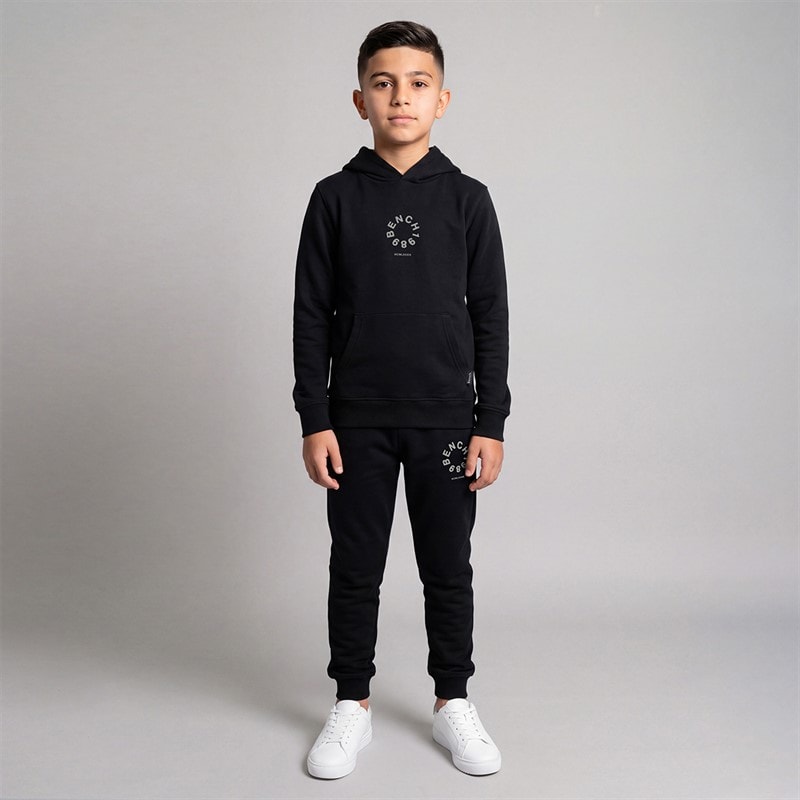 Boys Ipolter Hoodie And Joggers Tracksuit Black - Image 2